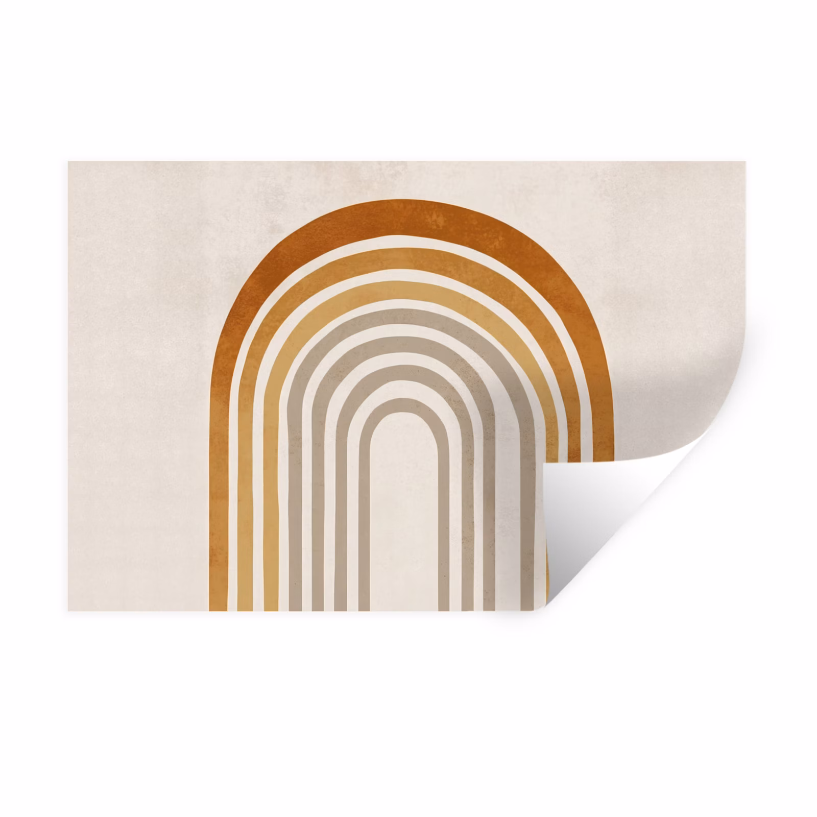 Muursticker - Minimalistisch - Boog - Lijnen - Beige — 1