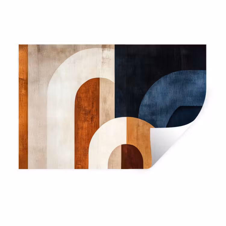 Muursticker - Abstract - Vormen - Donkerblauw — 1