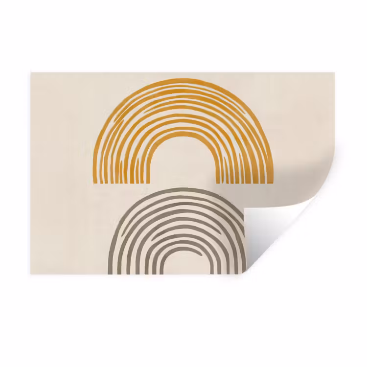Muursticker - Bogen - Lijnen - Oranje - Minimalistisch — 1