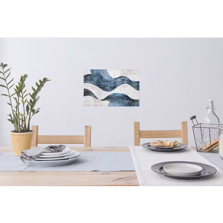 Muursticker - Lijnen - Golven - Abstract - Blauw — 3