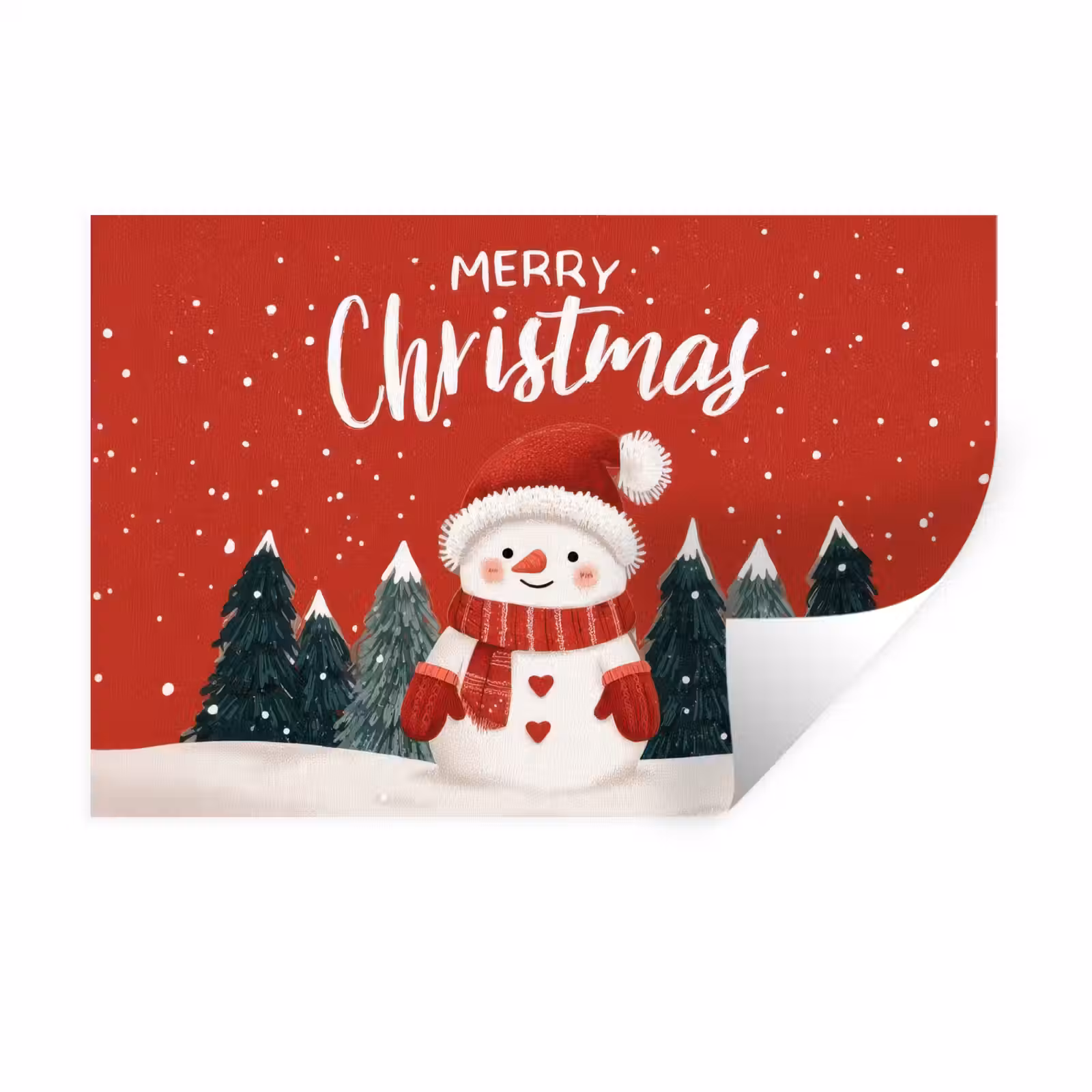 Muursticker - Kerstgroet - Sneeuw - Rood — 1