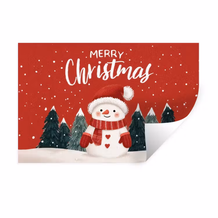 Muursticker - Kerstgroet - Sneeuw - Rood — 1