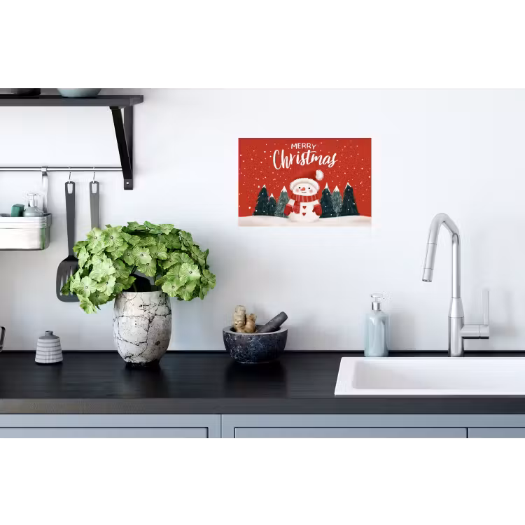 Muursticker - Kerstgroet - Sneeuw - Rood — 2
