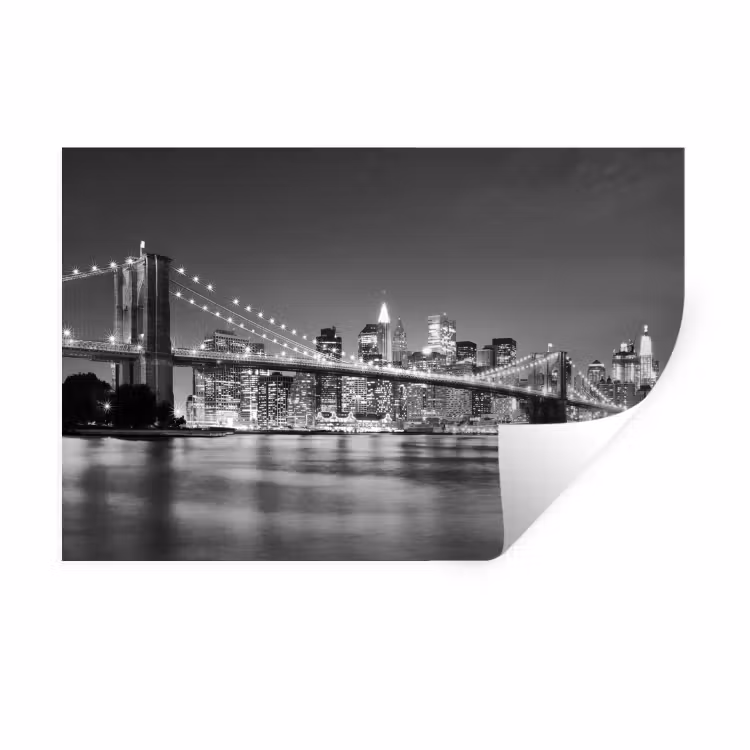 Muursticker - New York - Brug - Brooklyn - Zwart wit - Architectuur — 1