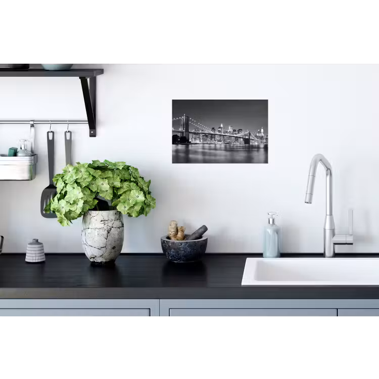 Muursticker - New York - Brug - Brooklyn - Zwart wit - Architectuur — 2