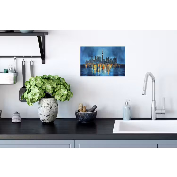 Muursticker - Skyline Toronto - Water - Stadslichten - Toren — 2