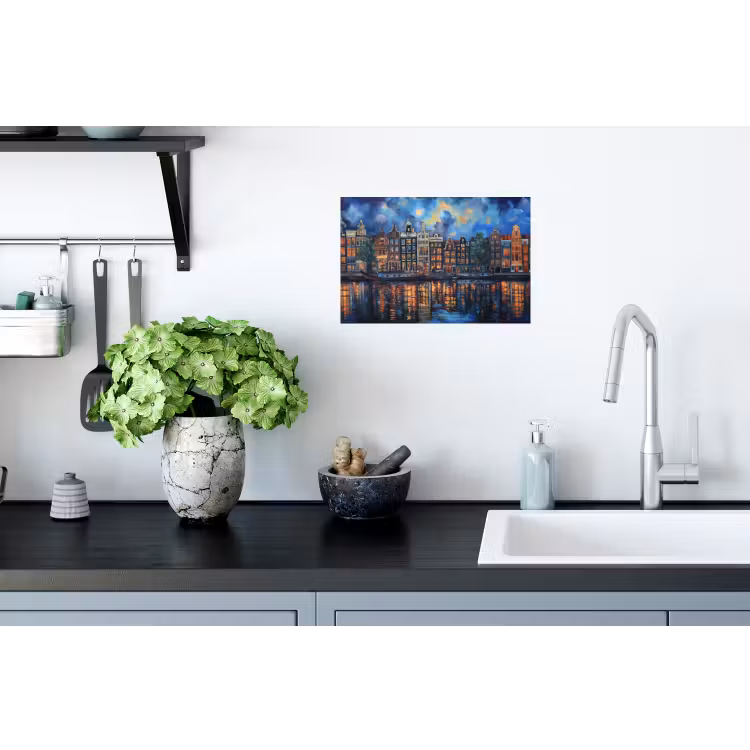 Muursticker - Grachten Amsterdam - Huizen - Stad - Kleurrijk — 2
