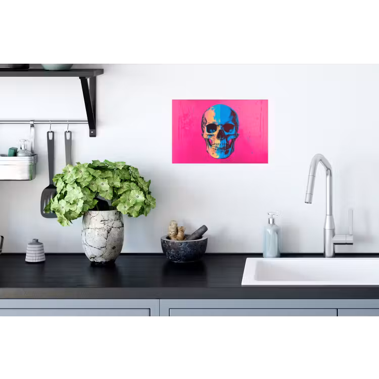 Muursticker - Neon - Blauw - Pop-art - Schedel — 2