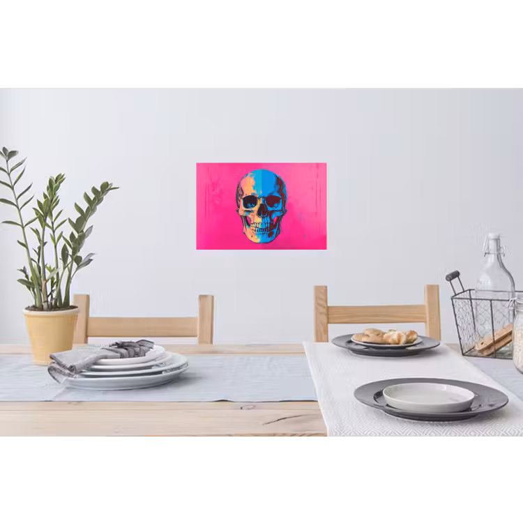 Muursticker - Neon - Blauw - Pop-art - Schedel — 3