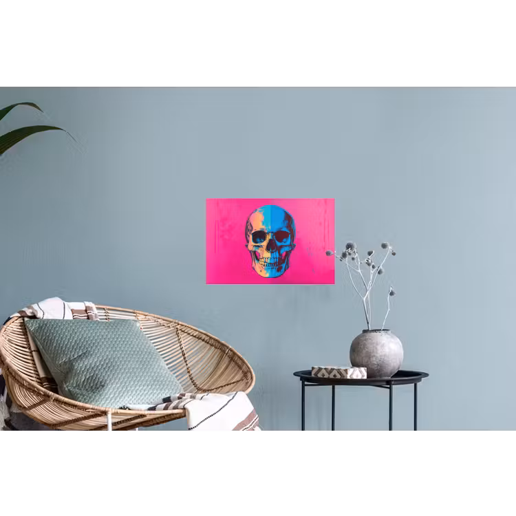 Muursticker - Neon - Blauw - Pop-art - Schedel — 4