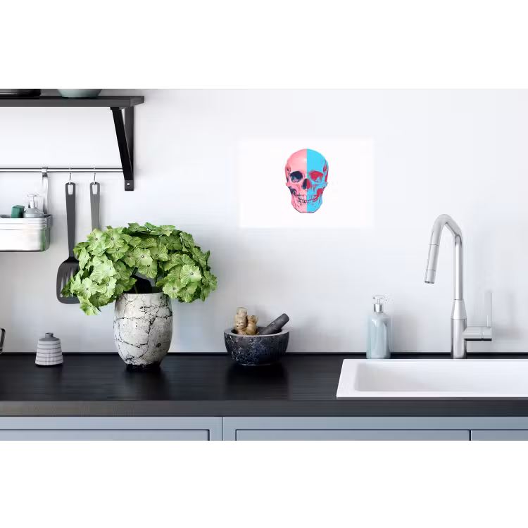 Muursticker - Schedel - Grafisch - Roze - Verdeeld — 2