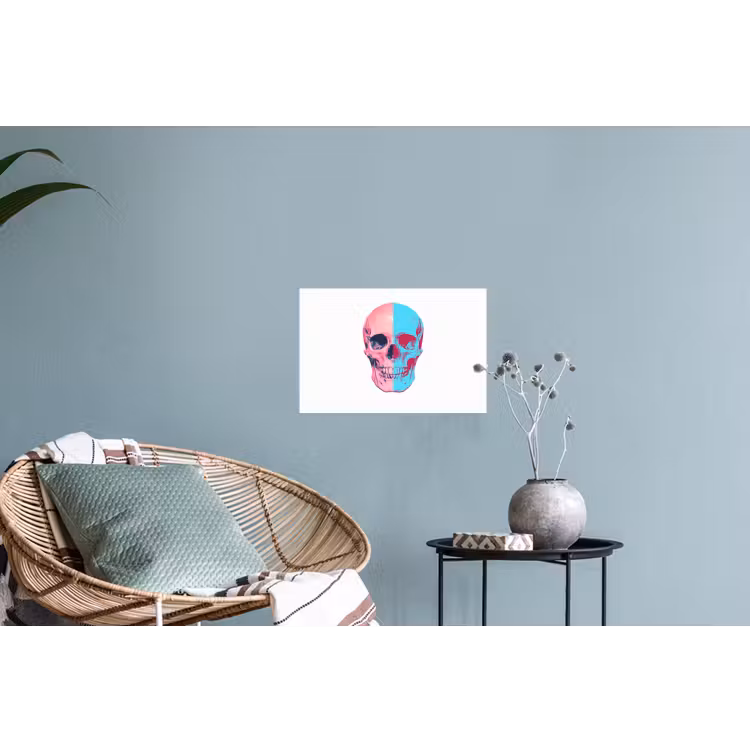 Muursticker - Schedel - Grafisch - Roze - Verdeeld — 4