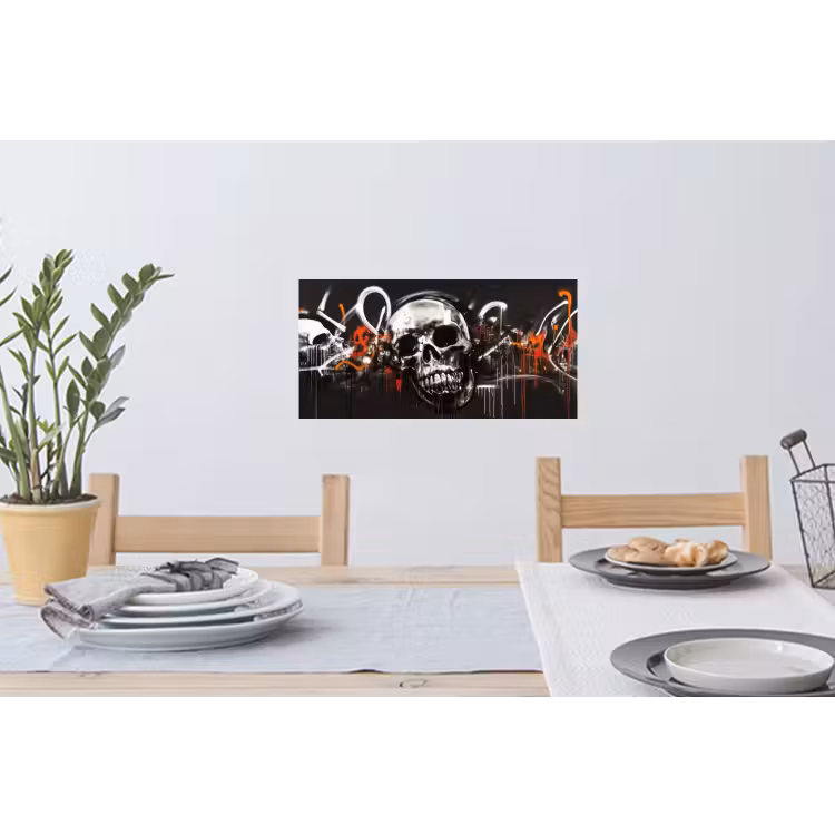 Muursticker - Schedels - Kunst - Donker - Rood — 3