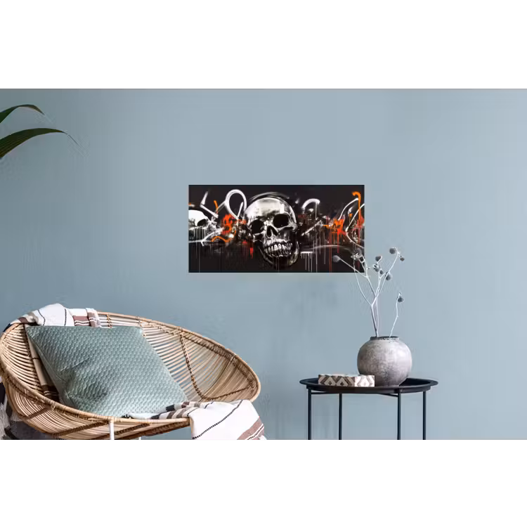 Muursticker - Schedels - Kunst - Donker - Rood — 4
