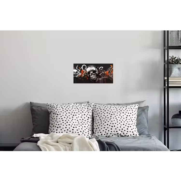 Muursticker - Schedels - Kunst - Donker - Rood — 5