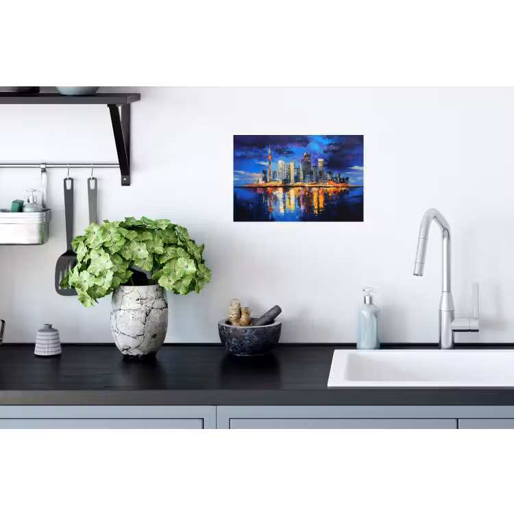 Muursticker - Skyline Toronto - Modern - Stadslicht - Blauw — 2