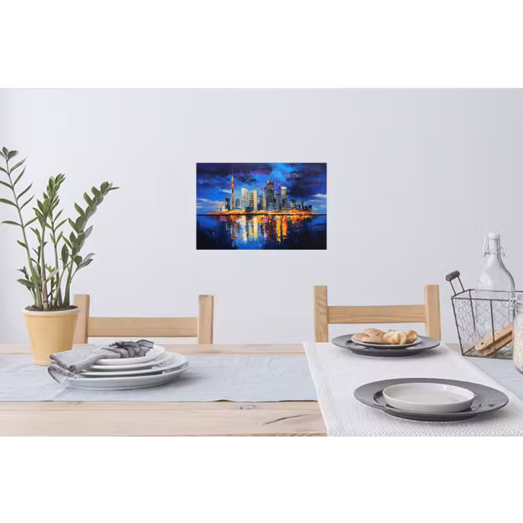 Muursticker - Skyline Toronto - Modern - Stadslicht - Blauw — 3