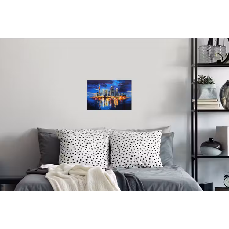 Muursticker - Skyline Toronto - Modern - Stadslicht - Blauw — 5