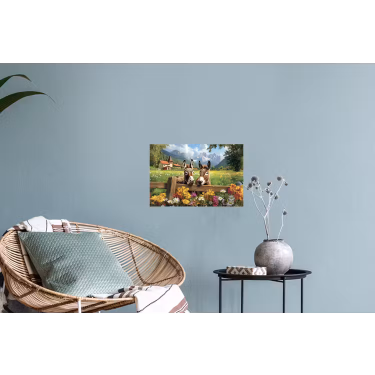 Muursticker - Ezels - Bloemen - Zomers — 4