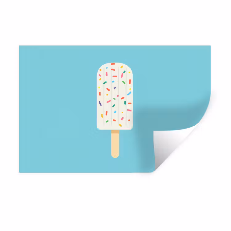 Muursticker - Ijsje - Stokje - Sprinkles - Lichtblauw — 1