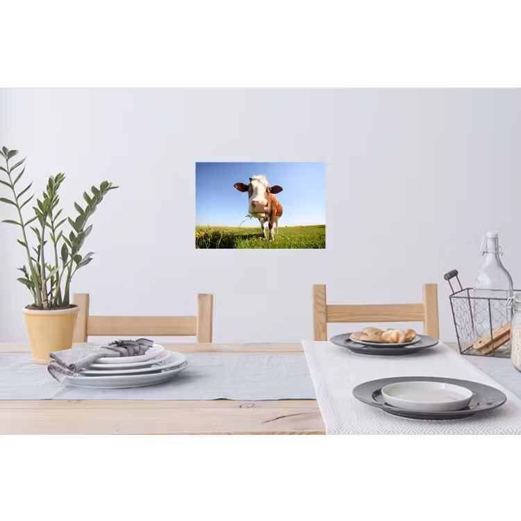Muursticker - Koe - Dieren - Bloemen - Gras — 3