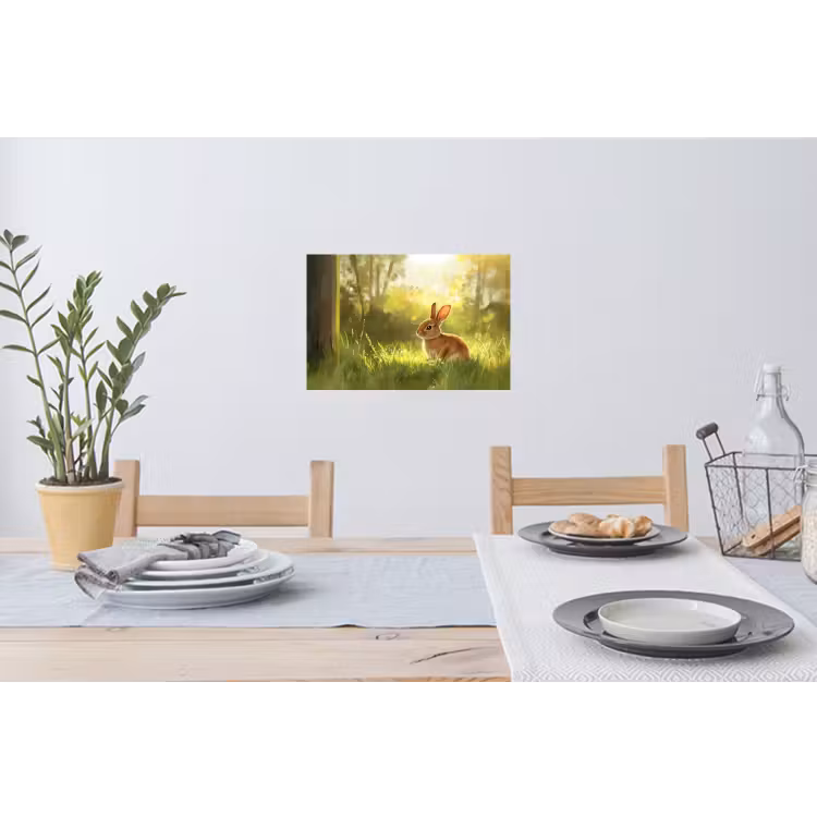 Muursticker - Konijn - Zonlicht - Bos — 3