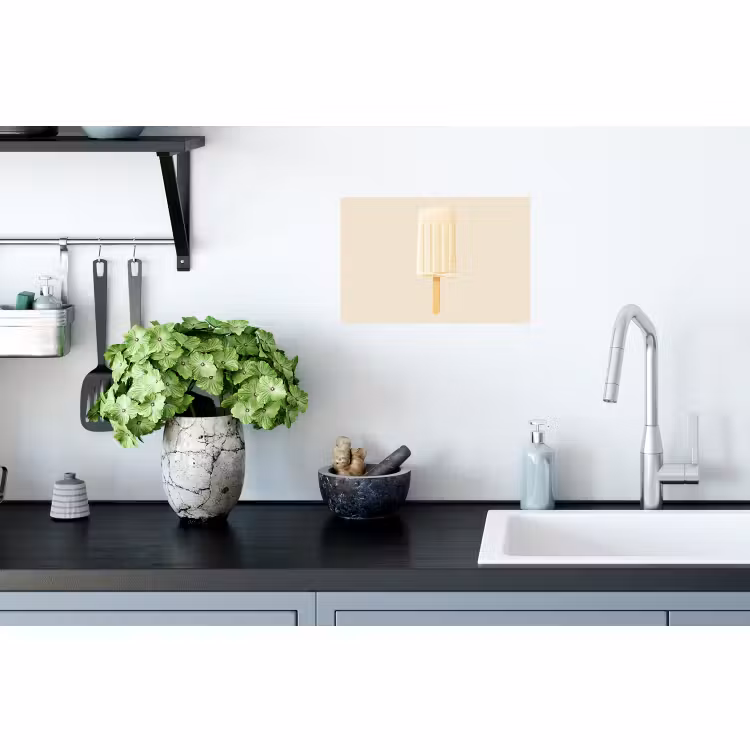 Muursticker - Minimalistisch - Waterijsje - Stokje - Beige — 2