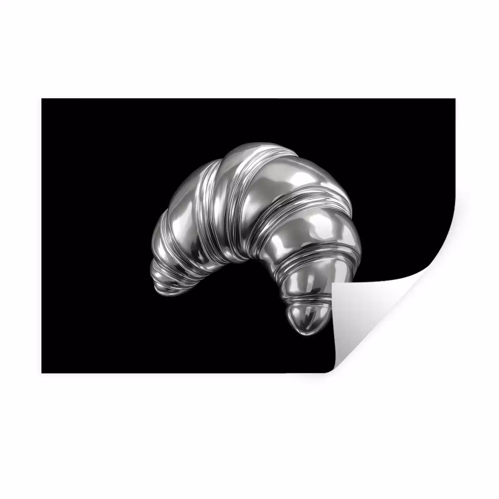 Muursticker - Croissant - Metaal - Zilver — 1