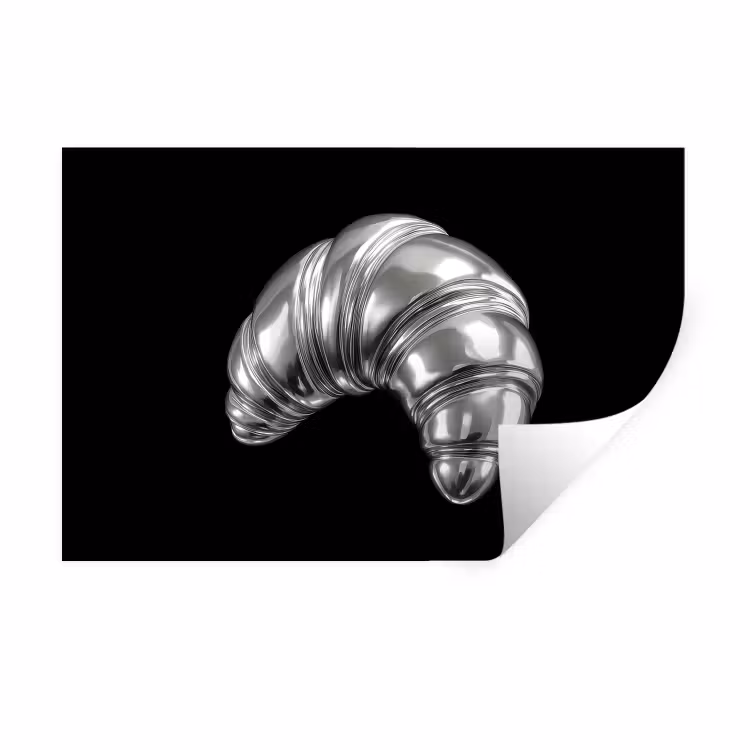 Muursticker - Croissant - Metaal - Zilver — 1