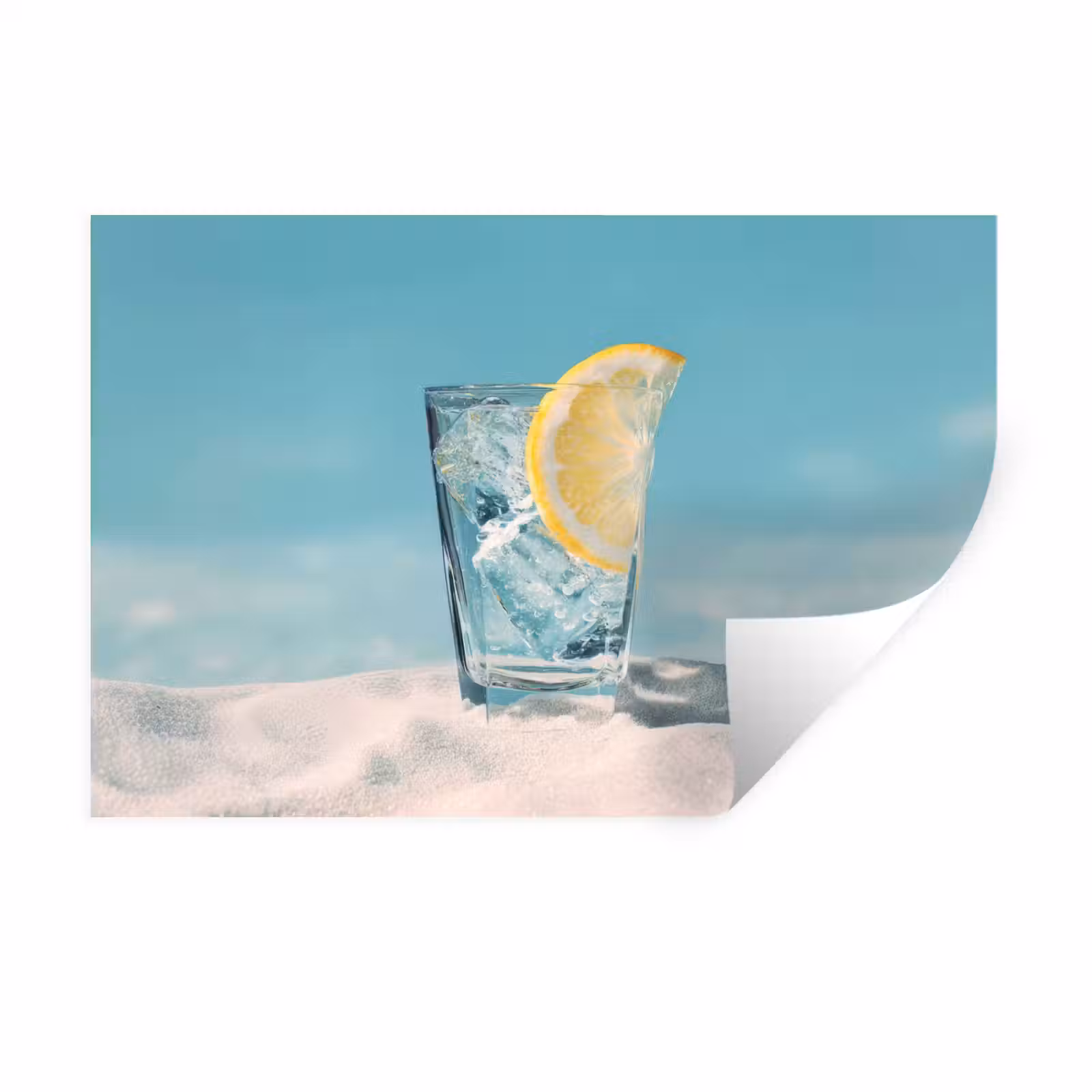 Muursticker - Glas - ijsblokjes - Citroen — 1