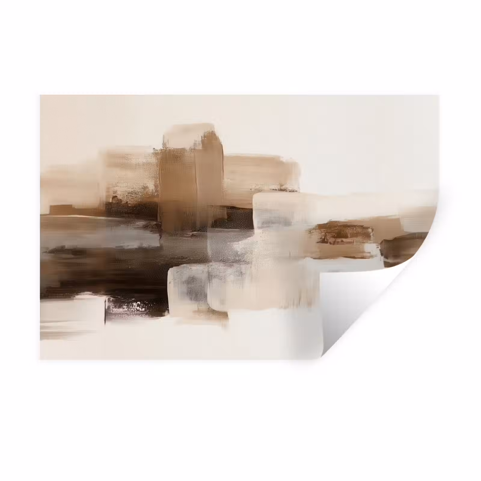 Muursticker - Penseelstreken - Abstract landschap - Rust — 1