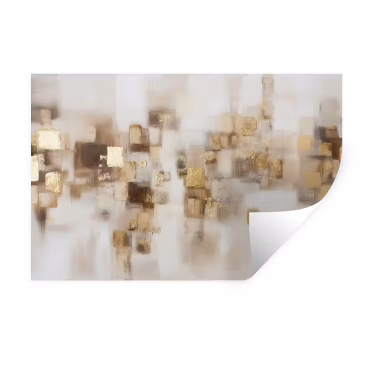 Muursticker - Abstracte vierkanten - Aardetonen - Mistig — 1