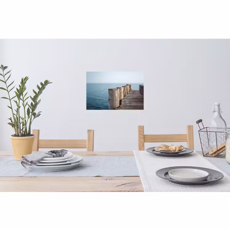 Muursticker - Houten steiger - Helderblauwe lucht — 3