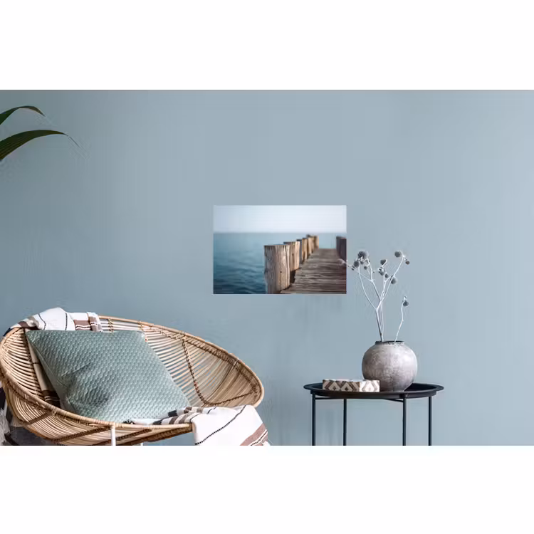 Muursticker - Houten steiger - Helderblauwe lucht — 4