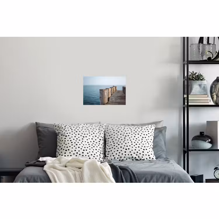 Muursticker - Houten steiger - Helderblauwe lucht — 5