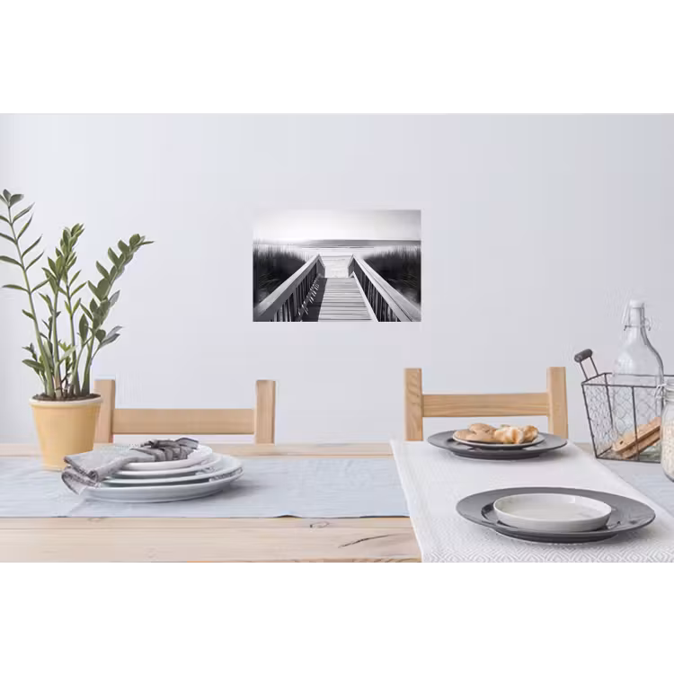 Muursticker - Loopbrug - Hout - Strand - Zee — 3