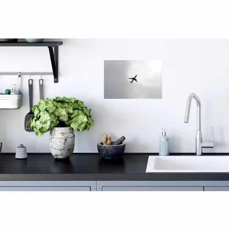 Muursticker - Minimalistisch - Silhouet - Zwart - Vliegtuig — 2