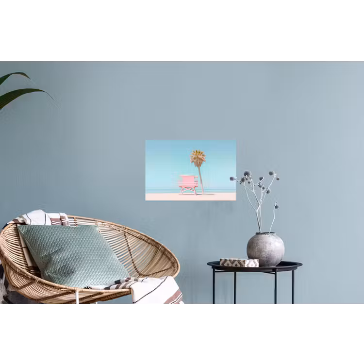 Muursticker - Palmboom - Strandhuis - Roze — 4