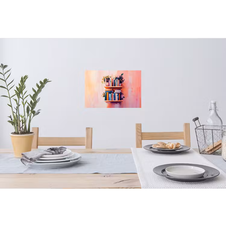Muursticker - Planken - Boeken - Bladeren — 3