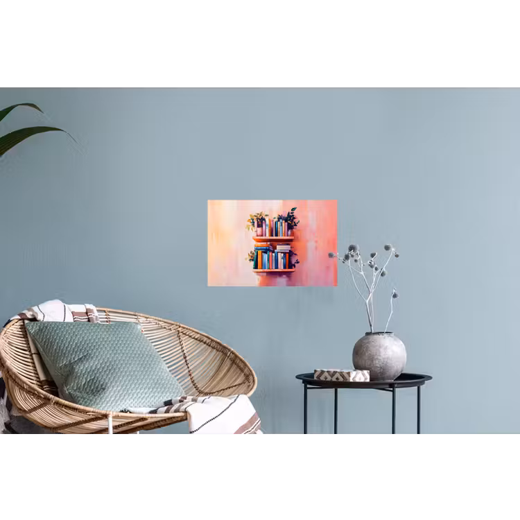 Muursticker - Planken - Boeken - Bladeren — 4