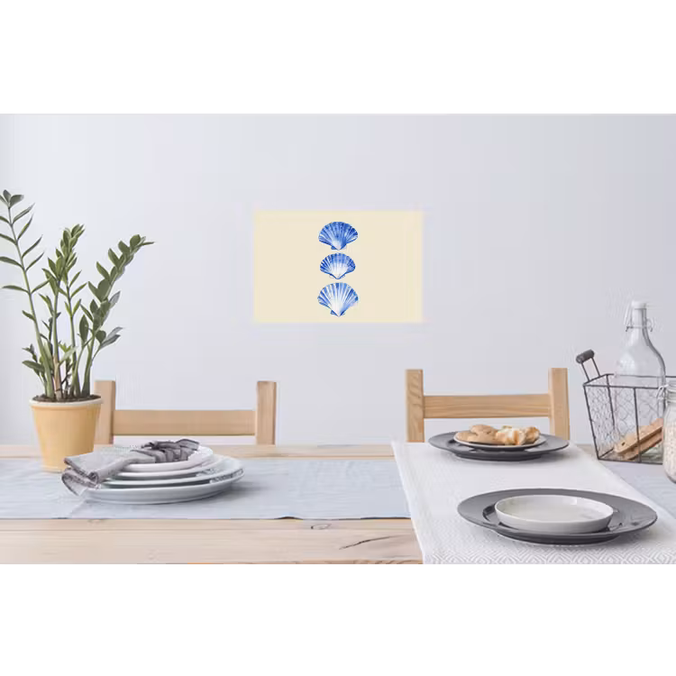 Muursticker - Schelpen - Blauw - Beige — 3