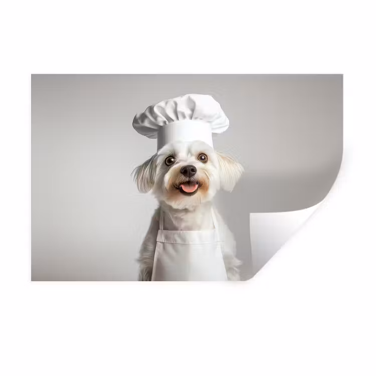 Muursticker - Hond - Wit - Kok — 1