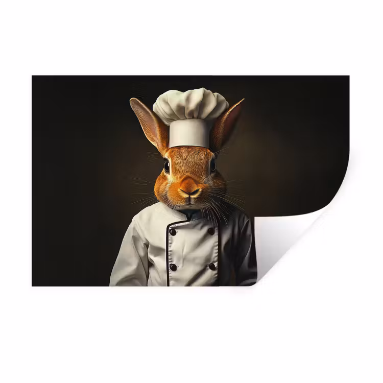 Muursticker - Konijn - Kok - Dier — 1