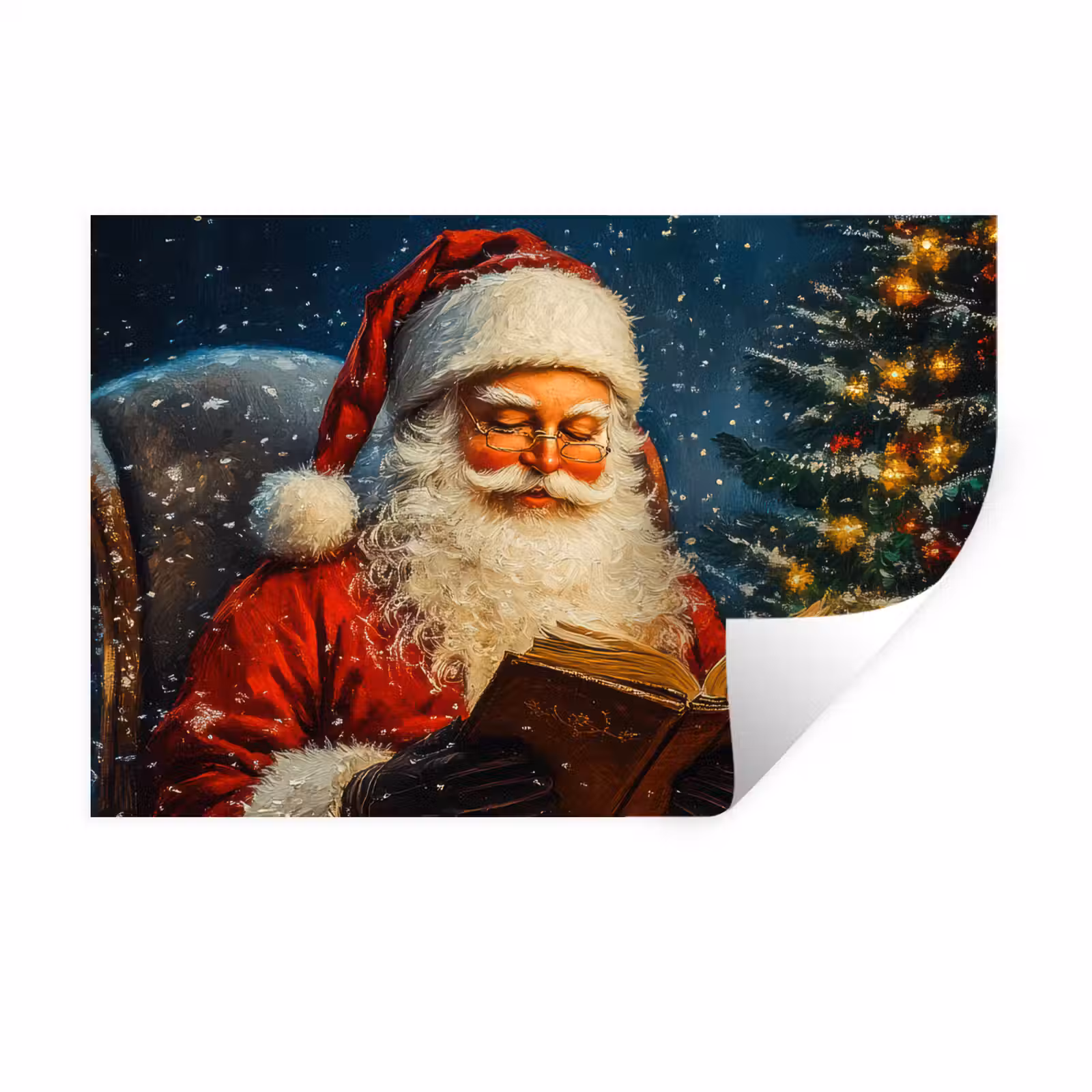 Muursticker - Kerstman - Kerst - Winter - Kerstboom — 1