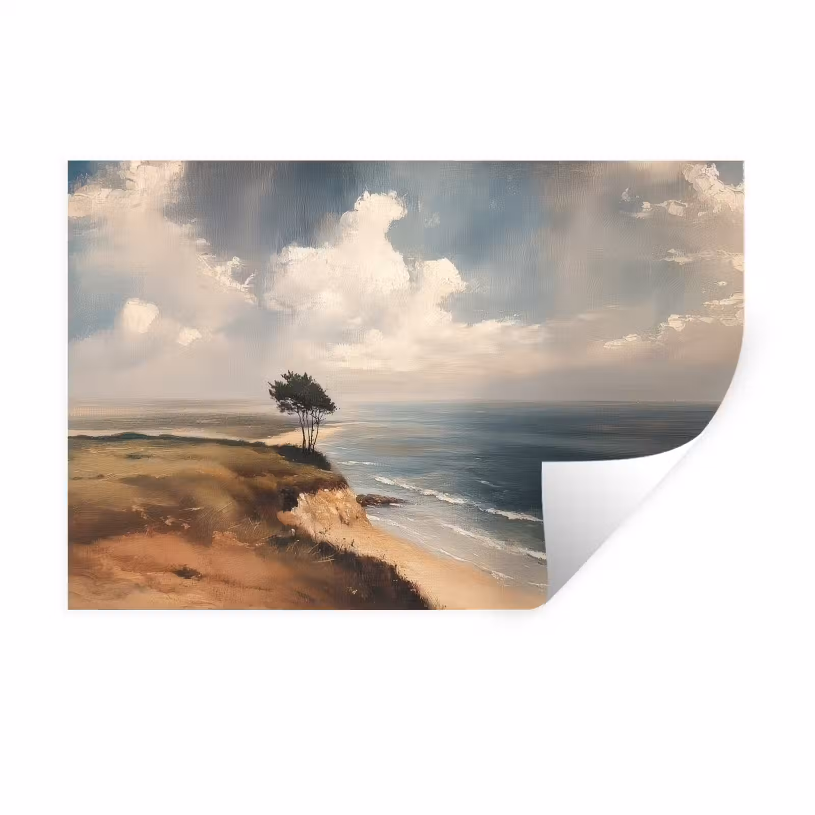 Muursticker - Klif - Zee - Boom — 1