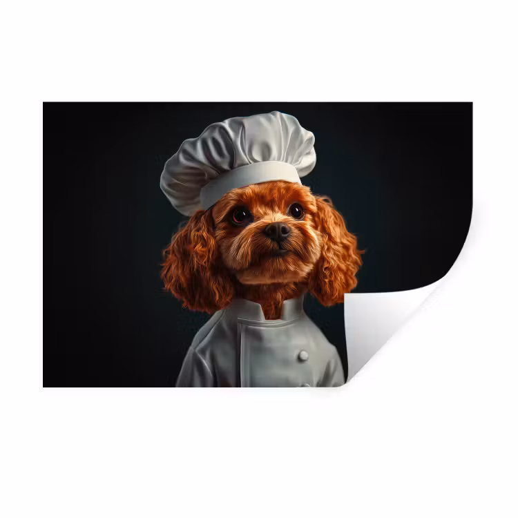 Muursticker - Bruin - Kok - Hondje — 1