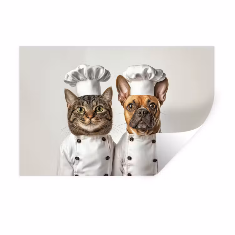 Muursticker - Kat - Hond - Kokskleding — 1