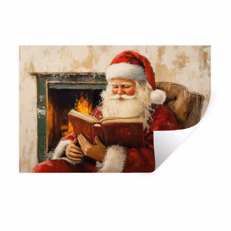 Muursticker - Kerst - Kerstman - Winter - Open Haard — 1