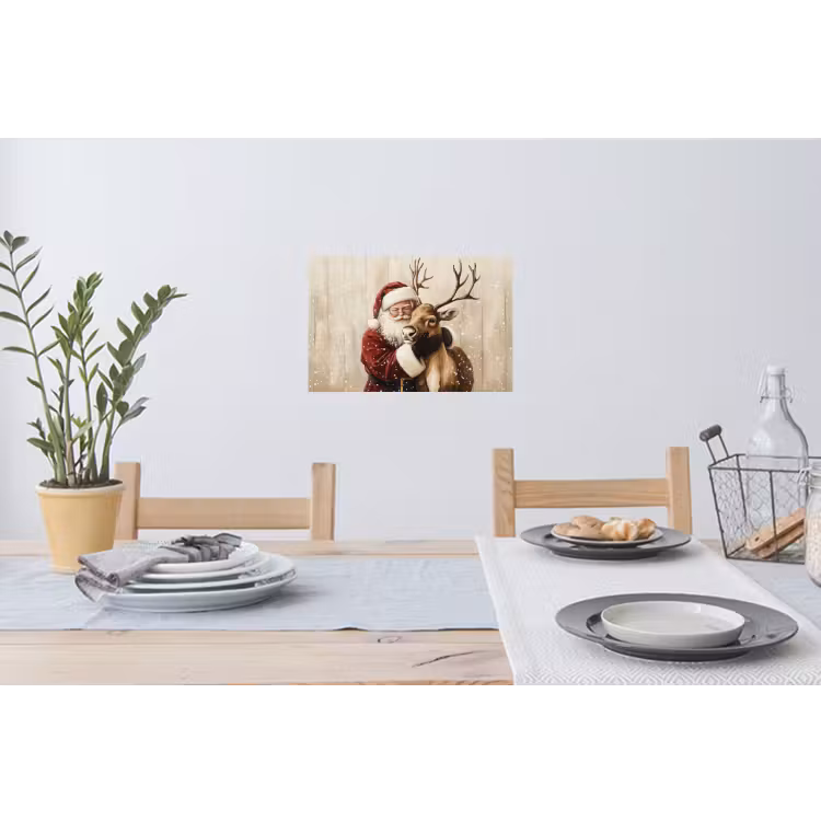 Muursticker - Kerstman - Rendier - Sneeuw - Kleurrijk — 3