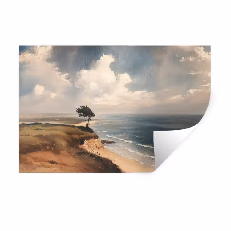 Muursticker - Klif - Zee - Boom — 1